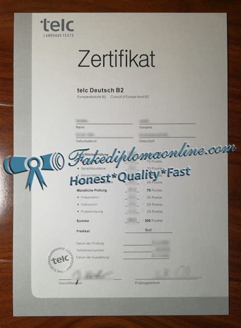 Buy Telc Deutsch B Certificate Genuine Telc German Certificate