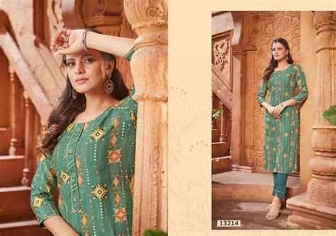 Kessi Fabrics Kalaroop Kivi Aston Vol 2 Fancy Kurti With Pant