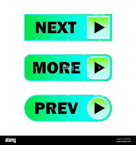 Previous More Next Button Set Vector Illustration Eps 10 Stock