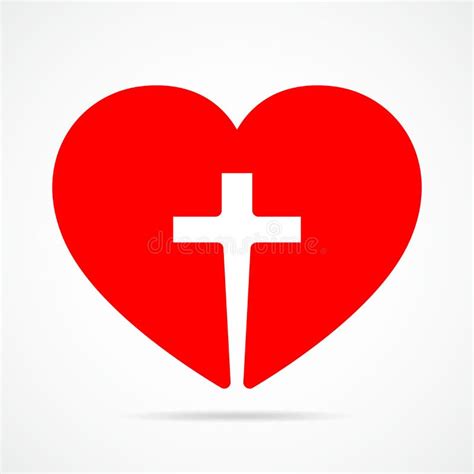 Cruz Cristiana Dentro En El Corazón Ilustración Del Vector Stock De