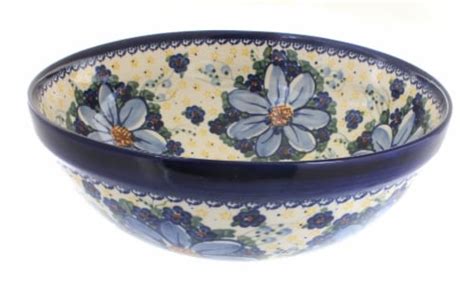 Blue Rose Polish Pottery Daisy Surprise Medium Serving Bowl Kroger