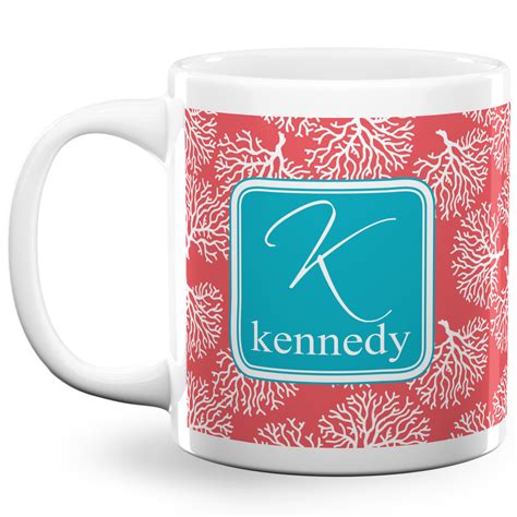 Custom Coral And Teal Coffee Mug Personalized Youcustomizeit