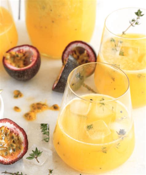 Mango Passion Fruit Lime And Thyme Spritzer Nourish Plant Based Living