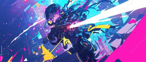 Cyberpunk Characters Background Stock Illustration | Adobe Stock