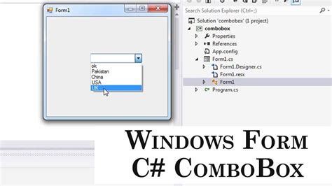 048 Windows Form C ComboBox Control Add Values YouTube