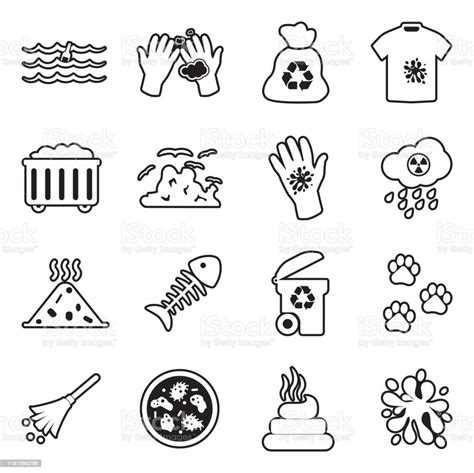 Dirty Icons Line With Fill Design Vector Illustration Stock