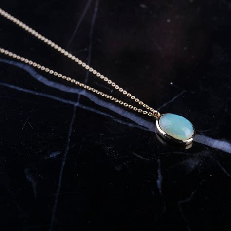 White Opal Necklace 14k Solid Gold Opal Necklace Opal Etsy Uk