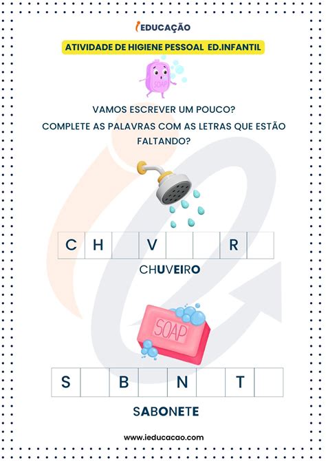 Atividades De Higiene Pessoal Para Educa O Infantil Bncc