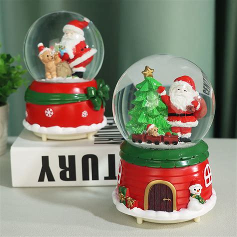 Resin Snowglobe Christmas Tree Decor Snow Globe Snow Globe With Lights