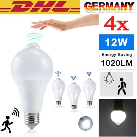 E27 LED Glühbirne Lampe mit Bewegungssensor Bewegungsmelder PIR Sensor