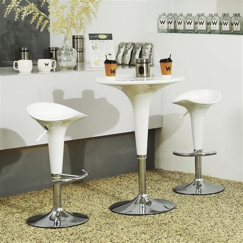 Lot De Tabourets De Bar En Abs Plastique Blanc Pivotants Et R Glables