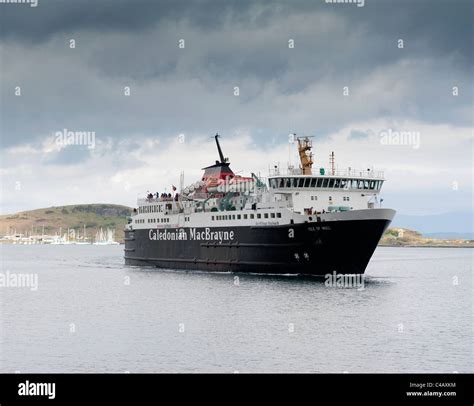 Calmac Ferry Isle Of Mull Approaching Oban Terminal Argyll Scotland