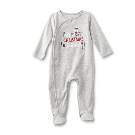 Little Wonders Infant Boys Footed Pajamas First Christmas