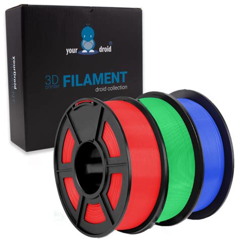 Yourdroid Pla Filament Colour Set Rot Gr N Blau Mm Kg Roboter