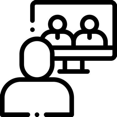 Online Conference Detailed Rounded Lineal Icon