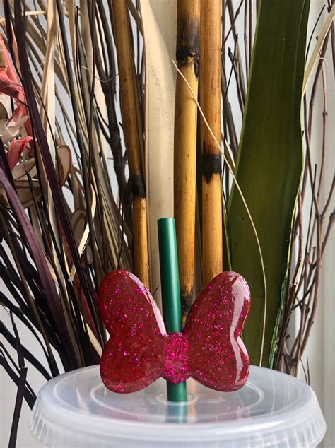 Bow Straw Topper Glitter Straw Toppers Etsy