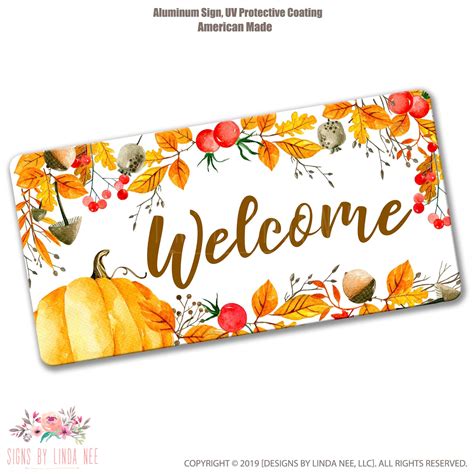 Fall Wreath Sign Fall Welcome Sign Colorful Leaves Sign | Etsy