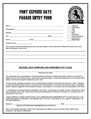 Fillable Online Pony Express Days Fax Email Print PdfFiller