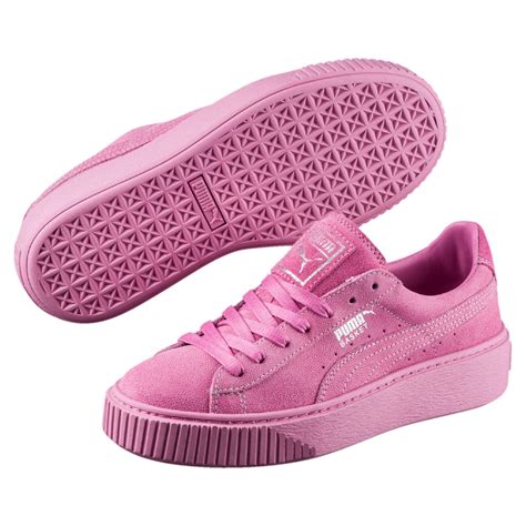 Puma Basket Platform Reset Womens Sneakers In Pink Lyst