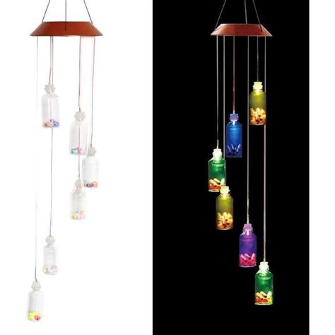 Carillon Olien Solaire Led Changement De Couleur Suspension Led