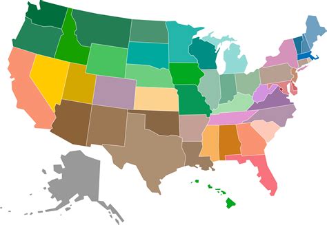 United States Of America Political Map 13893522 Png