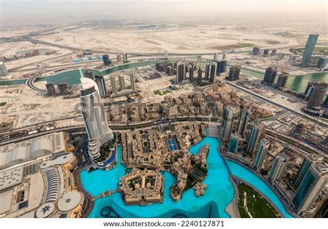 Downtown Burj Khalifa Dubai Skyscrapers View Stock Photo 2240127871 ...