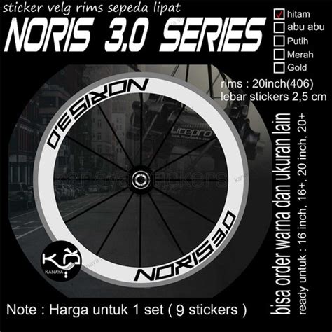 Jual Sepeda Lipat Seli Stiker Velg Sticker Rims Decal NORIS 30 Series