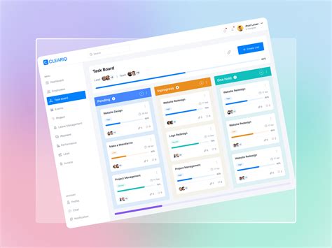 Task Management Dashboard Ui Ux Design 2 Images Behance