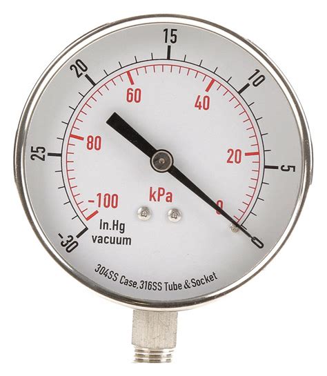 Grainger Approved Vacuum Gauge Kpa Vac To In Hg Vac To