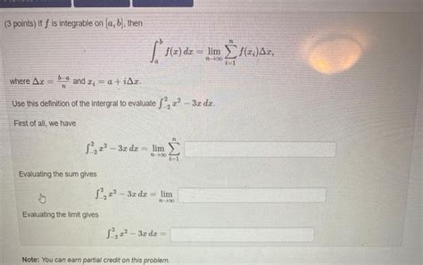 Solved 3 Points If F Is Integrable On A B Then Ple Chegg