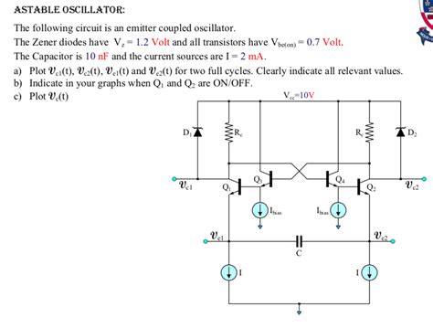 solved astable oscillator   circuit   cheggcom