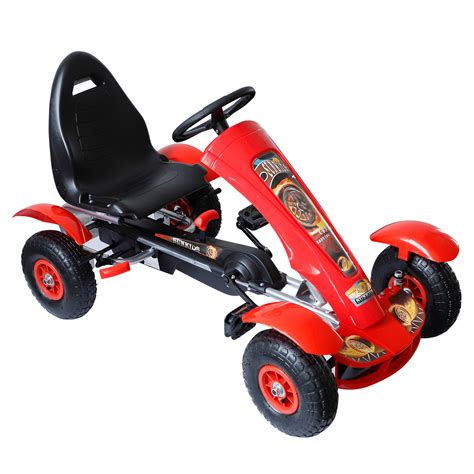 Homcom Coche De Pedales Go Kart Racing Deportivo Con Asiento Ajustable