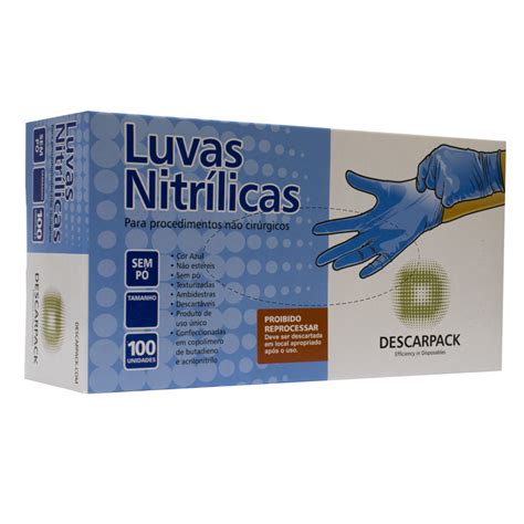 Kit Caixas De Luvas Nitr Licas Descarpack Cor Azul Unidades