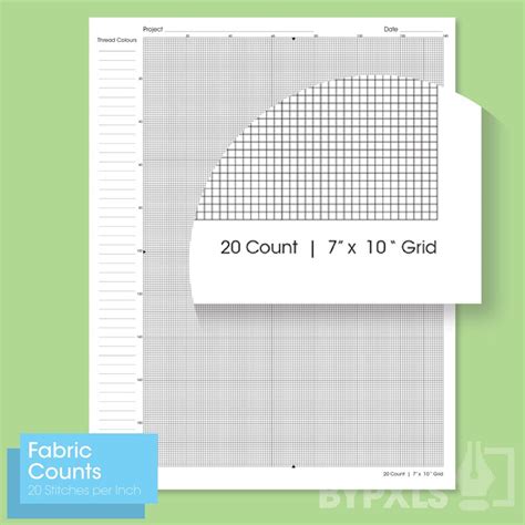 PRINTABLE Aida 20 Cross Stitch Graph Paper Letter A4 20 Fabric Counts