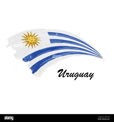 Acuarela Bandera De Uruguay Dibujo Manual De La Ilustraci N De La