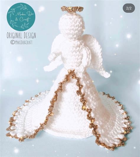 Christmas Angel Tree Topper Crochet Pattern Free Standing Angel Decoration Tree Ornaments