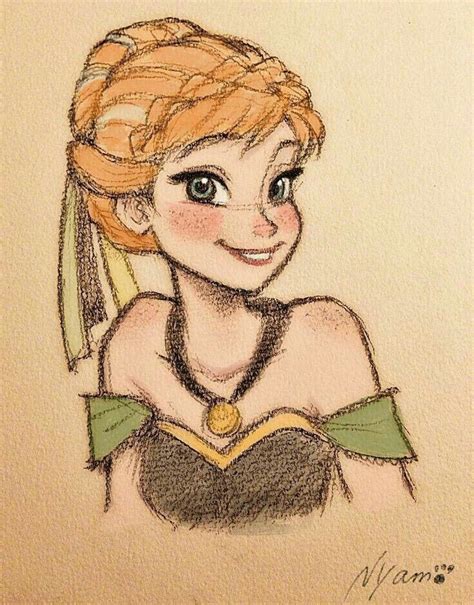 Princess Anna Sketch Disney Fanart Disneyfanart Disney Princess