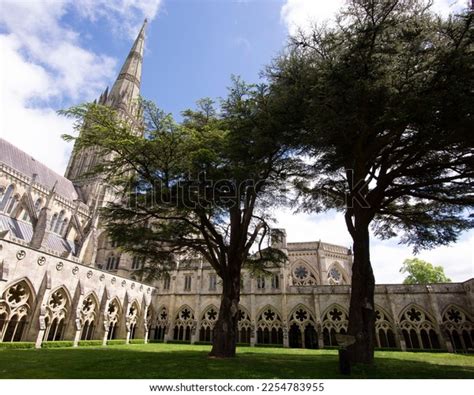 Salisbury Cathedral Exterior Showing Cloisters Stock Photo