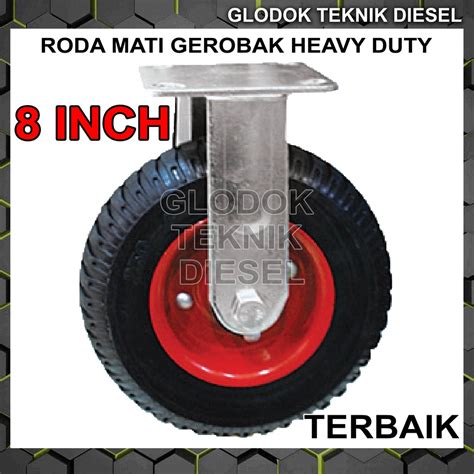 Jual Roda Karet Mati HEAVY DUTY Trolley Troli 8 Inch Troly Gerobak