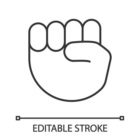 Raised Fist Emoji Linear Icon Thin Line Illustration Protest Support