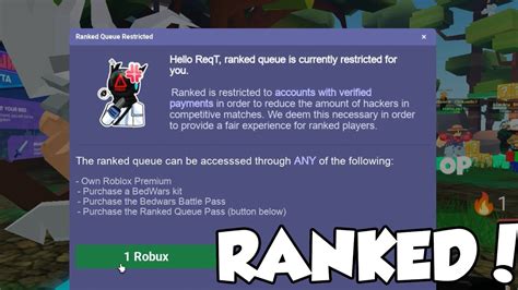 Roblox Bedwars Ranked Is Easy Until Youtube