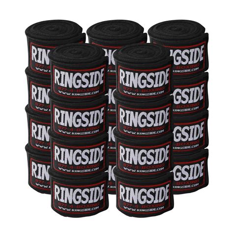 Ringside Mexican Style Boxing Hand Wraps (10 Pairs Pack) Black