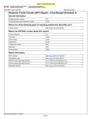 Fillable Online Electronic Funds Transfer EFT Report Final Receipt