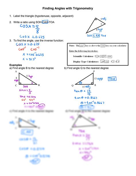 Solution Finding Angles With Trigonometry Studypool