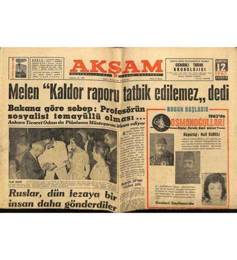 Akşam Gazetesi 12 Ağustos 1962 Osmanoğulları Kimler Nerede Nasıl