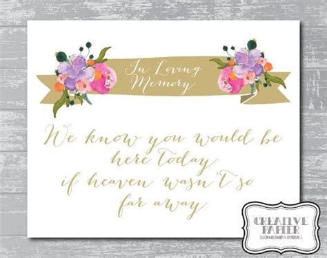 Floral Banner In Loving Memory Sign 8x10 DIY by CreativePapier Floral ...