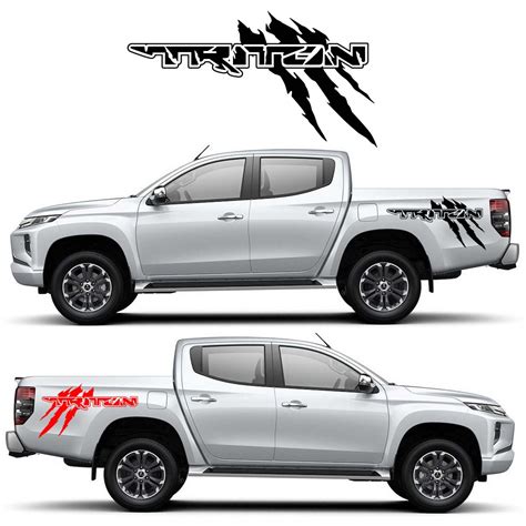 2pcs Pick Up Stickers 4x4 Vehicle Graphics Decals For Mitsubishi L200