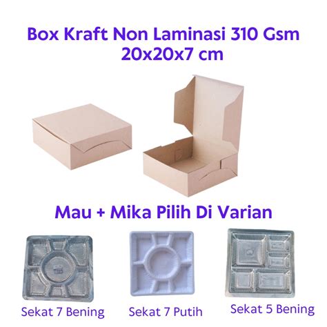 Jual Box Dus Nasi Cokelat Kraft Non Laminasi 20x20 310 Gsm Dus Kotak