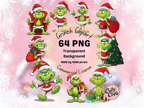 Grinch Png, Grinch Clipart, Christmas Clipart, Digital Download ...