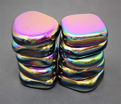 1 Lb Xl Magnetic Rainbow Hematite Palm Stones Bulk Lot Large Hematite